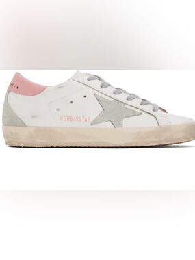 Golden Goose White & Pink Super-Star Classic Sneakers